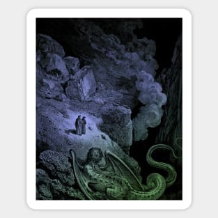 High Resolution Gustave Doré Illustration Geryon Tinted Sticker